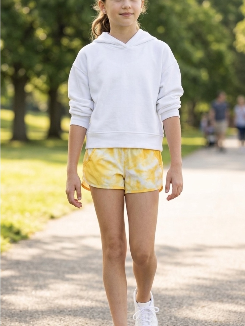 Kanu Surf Kids Yellow White Tie-Dye Athletic Shorts